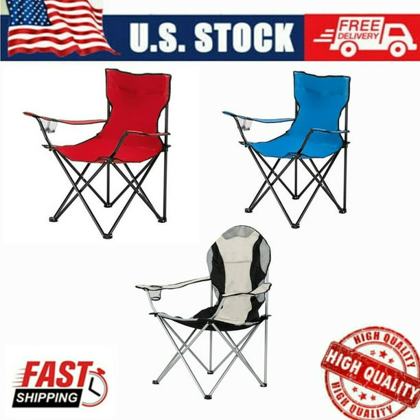 Details about  / 2 Pcs Folding Camping Chair Portable Fishing Stool Outdoor Camp Seat Yard Lounge